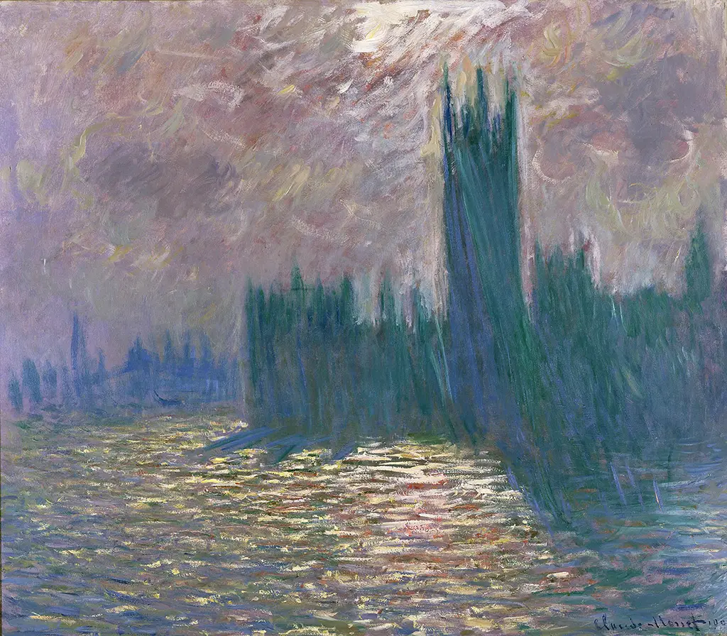 Houses of Parliament, London, 1905 in Detail Claude Monet